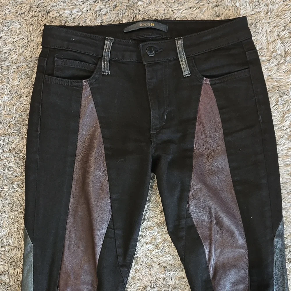 Joe's Jeans Black & Brown Panel Skinny Ankle Jeans